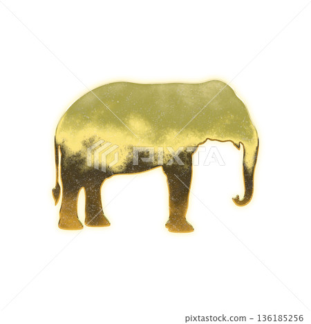 Golden Elephant with Alpha Channel 136185256