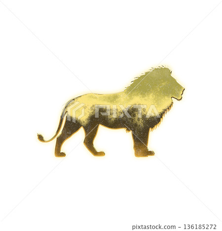 Golden male lion, alpha channel 136185272