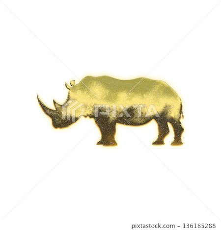 帶有 Alpha 通道的 Golden Rhino 帶有 Alpha 通道的 Golden Rhino 136185288