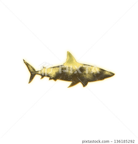 Golden shark with alpha channel 136185292
