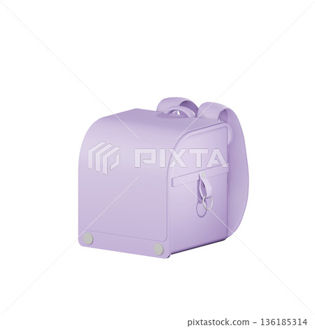 紫色書包的3D插圖 136185314