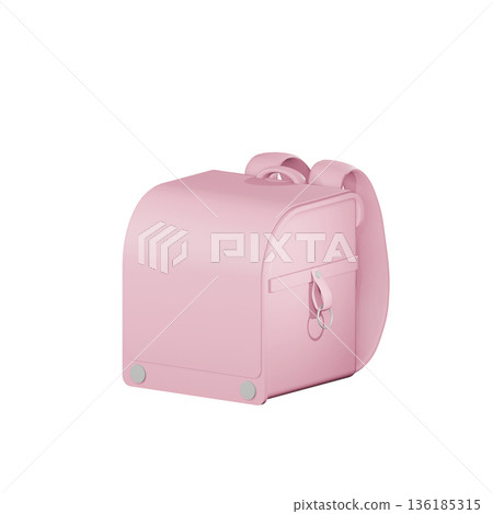 粉紅色書包的3D插圖 136185315