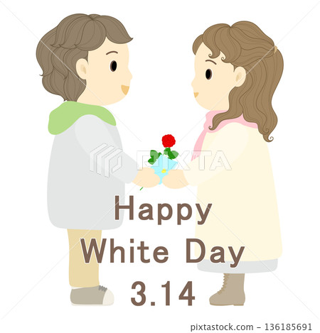 White Day_Man giving a gift to a woman 136185691