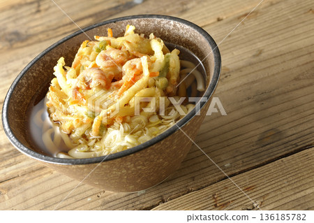 Shrimp and vegetable tempura udon Shrimp and vegetable tempura udon 136185782