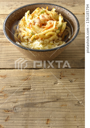 Shrimp and vegetable tempura udon Shrimp and vegetable tempura udon 136185794