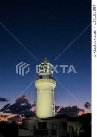 Omaezaki Lighthouse and the twilight sky at night (Omaezaki City, Shizuoka Prefecture) Omaezaki Lighthouse and the twilight sky at night (Omaezaki City, Shizuoka Prefecture) 136185894