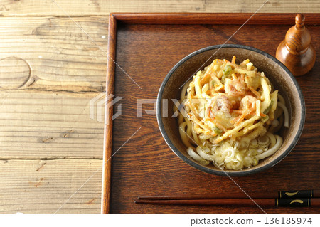 Shrimp and vegetable tempura udon Shrimp and vegetable tempura udon 136185974