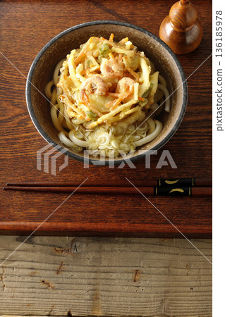 Shrimp and vegetable tempura udon Shrimp and vegetable tempura udon 136185978