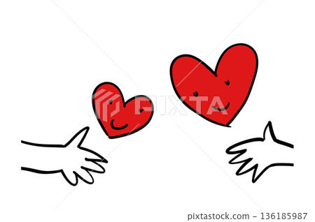 Illustration of a hand with a heart Illustration of a hand with a heart 136185987
