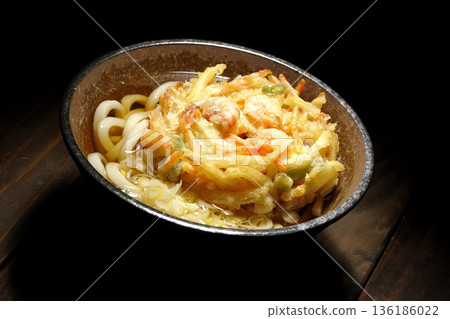 Shrimp and vegetable tempura udon Shrimp and vegetable tempura udon 136186022