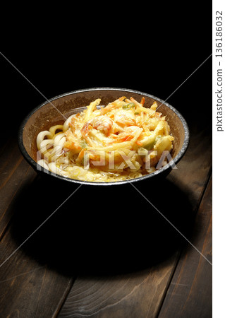 Shrimp and vegetable tempura udon 136186032
