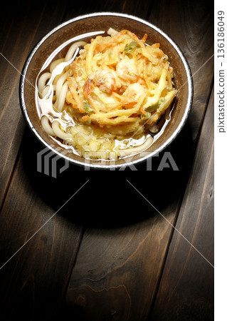 Shrimp and vegetable tempura udon Shrimp and vegetable tempura udon 136186049