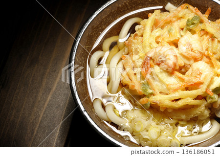 Shrimp and vegetable tempura udon Shrimp and vegetable tempura udon 136186051