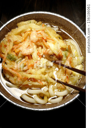 Shrimp and vegetable tempura udon Shrimp and vegetable tempura udon 136186061