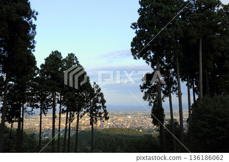 Joetsu cityscape seen from the ruins of Kasugayama Castle 136186062
