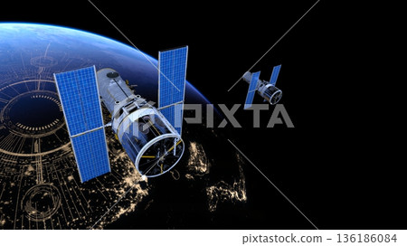衛星和地球 136186084