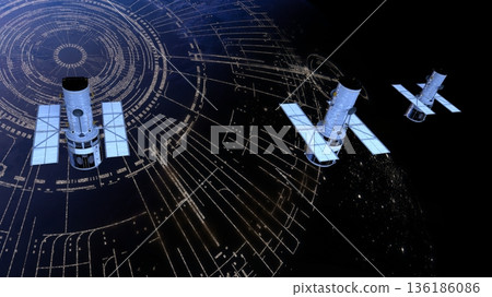 衛星和地球 衛星和地球 136186086