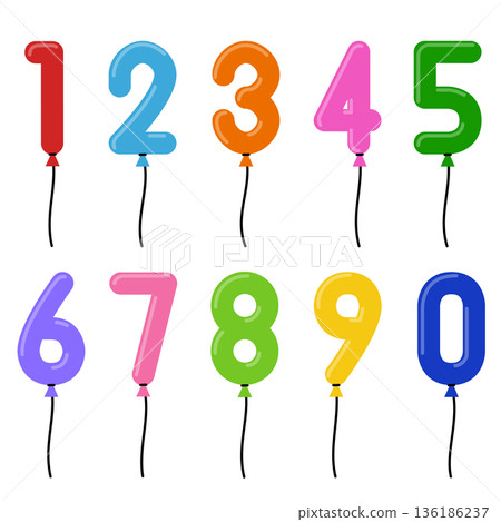 Number-shaped balloons 136186237
