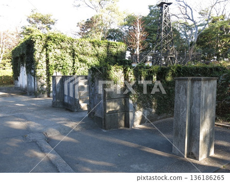 The remains of the former French Consular Official Residence located in the French Mountain area of Minato View Hill Park in Naka Ward, Yokohama City. 136186265