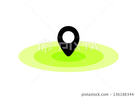 Map pin and ripple illustrations to indicate location | Simple icon material to represent current location, destination, target, and point of interest Map pin and ripple illustrations to indicate location | Simple icon material to represent current location, destination, target, and point of interest 136186344