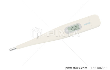圖示溫度計顯示輕微發燒,溫度為 37.2°C 圖示溫度計顯示輕微發燒,溫度為 37.2°C 136186358