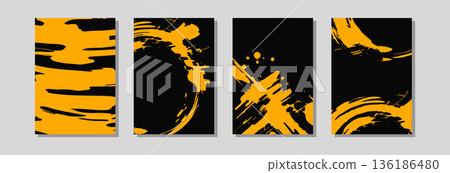 Abstract paint splash poster vector set Abstract paint splash poster vector set 136186480