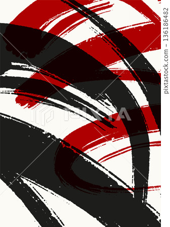 Abstract Black White and Red Ink Brush Strokes Abstract Black White and Red Ink Brush Strokes 136186482