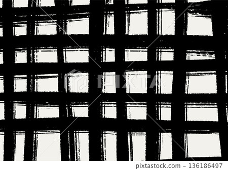Abstract Black Grid Brush Stroke Lattice Pattern 136186497