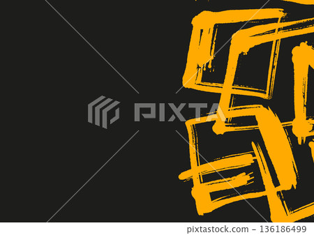 Black and Yellow Brush Stroke Vector Banner Black and Yellow Brush Stroke Vector Banner 136186499