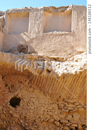 Iran, Silk Road, ruins near Yazd, Hanaq Citadel ruins, multi-story adobe building Iran, Silk Road, ruins near Yazd, Hanaq Citadel ruins, multi-story adobe building 136186512