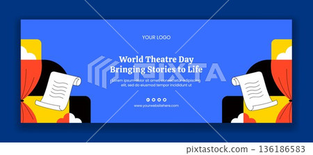 Social Media Cover World Theatre Day Flat Cartoon Hand Drawn Illustration Template Social Media Cover World Theatre Day Flat Cartoon Hand Drawn Illustration Template 136186583