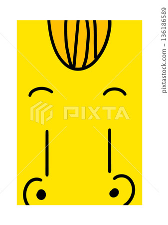 Yellow horse face close-up Yellow horse face close-up 136186589