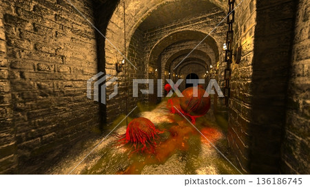 Stone wall passage under attack 136186745