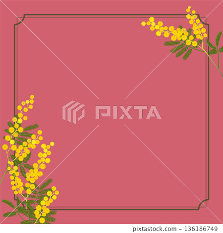 Mimosa frame (square, red) Mimosa frame (square, red) 136186749