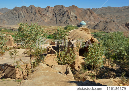 Iran, Silk Road, Ruins near Yazd, Hanaq Fortress Ruins and the Oldest Mosque 136186879