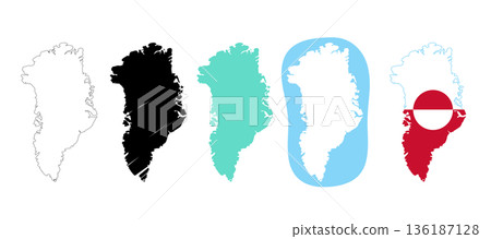 Greenland Map Variations Set Greenland Map Variations Set 136187128