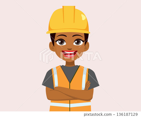 Construction Worker Woman Cartoon Vector Illustration Character Construction Worker Woman Cartoon Vector Illustration Character 136187129