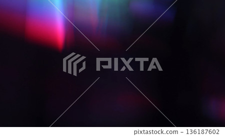 colorful rainbow crystal light leaks on black background 136187602