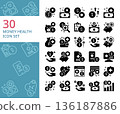 set of 30 money health solid icon, 136187886