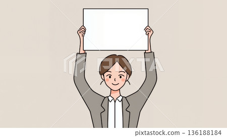 一個女人與西裝與面板 136188184
