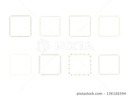 自然簡約手繪邊框套裝 3（彩色） 136188394