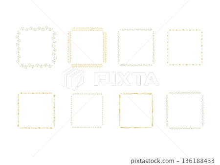 Natural and simple hand-drawn frame set 22 (color) 136188433