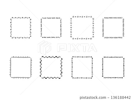 Natural and simple hand-drawn frame set 27 136188442
