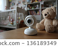 children's room with a CCTV camera on the table 136189349