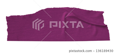 purple crumpled torn tape isolated on transparent background. purple crumpled torn tape isolated on transparent background. 136189430