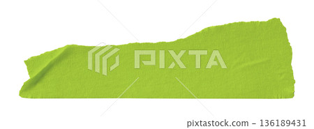 green crumpled torn tape isolated on transparent background. green crumpled torn tape isolated on transparent background. 136189431