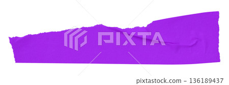 purple crumpled torn tape isolated on transparent background. purple crumpled torn tape isolated on transparent background. 136189437