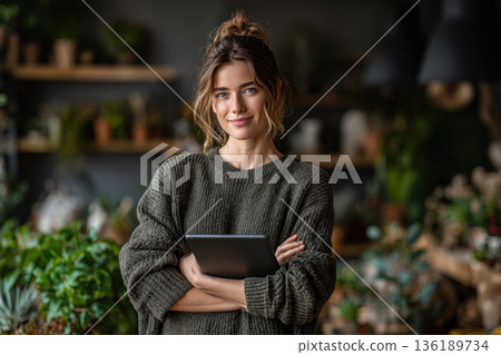 Portrait of a young, confident woman who runs her own business 136189734