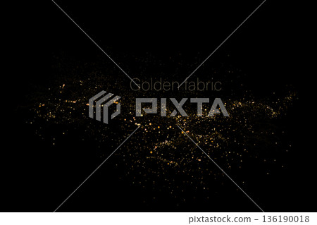 A distinct design element. An exquisite golden arc created from randomly arranged glittering tinsel A distinct design element. An exquisite golden arc created from randomly arranged glittering tinsel 136190018
