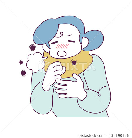 咳嗽的人的插圖,感冒,過敏 咳嗽的人的插圖,感冒,過敏 136190126
